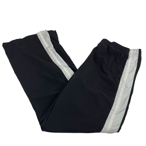 Nike Womens Warm Up Track Pants Large 12-14 Black Stripe Drawstring Pockets - Picture 2 of 16